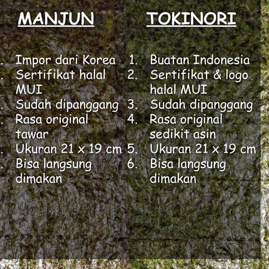 

Diskon Manjun Yaki Sushi Nori Rumput Laut Isi 10 Lembar Halal