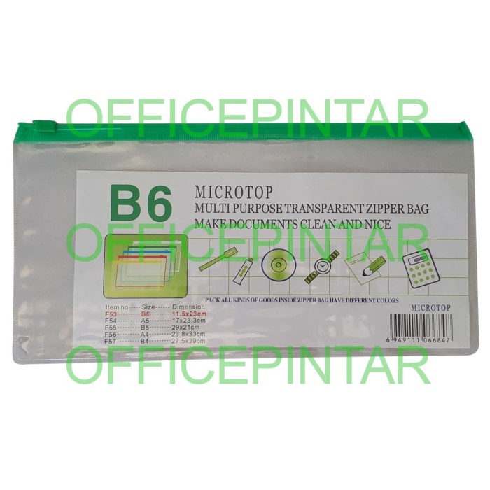 

[OFFICE] ZIPPER POCKET / KANTONG ZIPPER PLASTIK A6