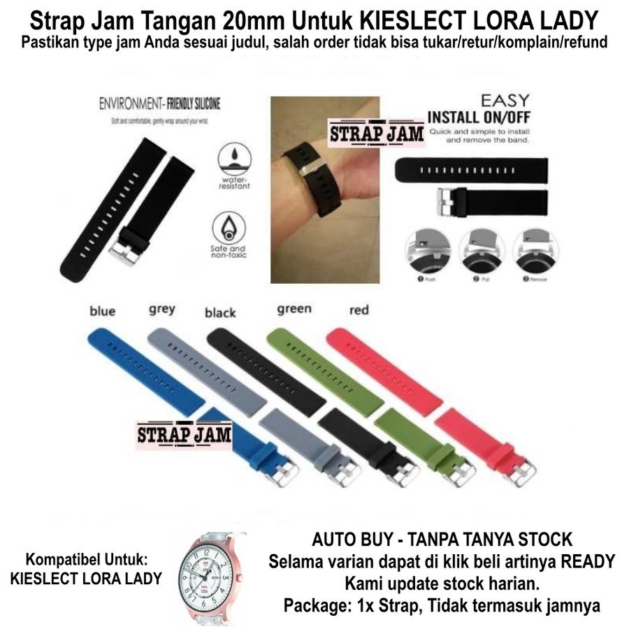Tali Jam Untuk Kieslect Lora Lady 20mm - Strap Polos Silikon Simple