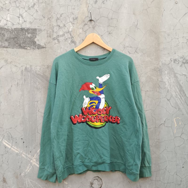 CREWNECK GRANDE HIJAU BOTOL SECOND ORIGINAL LIKE NEW