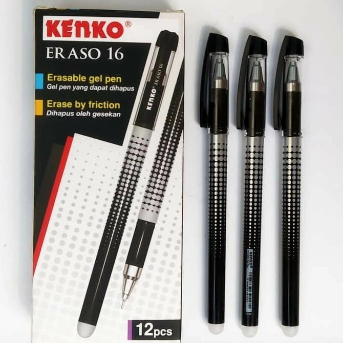 

KENKO GEL PEN DAPAT DIHAPUS / GEL PEN ERASO 16 Hitam / LUSIN