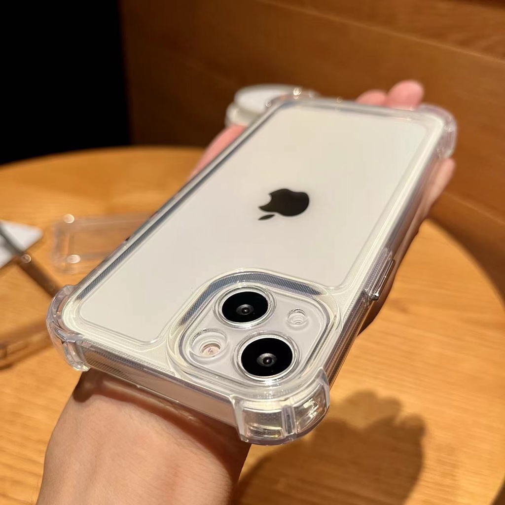 IPHONE Silikon Lembut Empat Sudut Anti Jatuh Casing Ponsel Iphone11 12 13 14 Pro Max Plus X Xs Max Xr 78 Plus SE2020 Case Cover