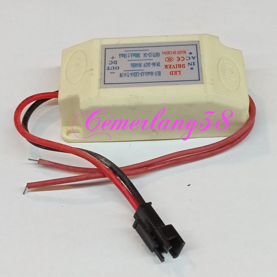 LED Driver Casing Plastik (4-7)*1W/1 Watt 300 mA