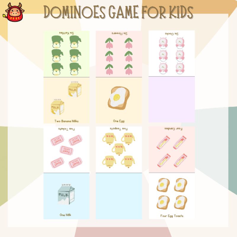 Dominoes Game for kids Kartu educational dominoes domino gaplek untuk anak for fun belajar bermain