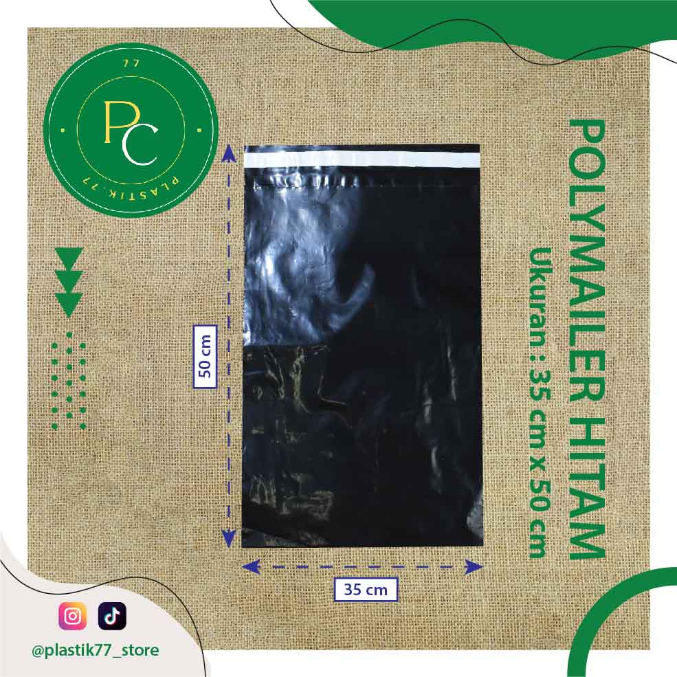 

35x50 POLYMAILER PE HITAM 100 pcs/ Pack