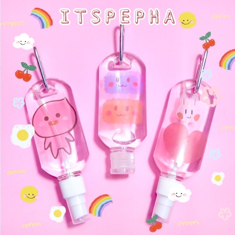 [ITSPEPHA] Botol Handsanitizer Gantung 50ml 60ml + Sticker + Isi l Botol Spray Hand Sanitizer Gantun
