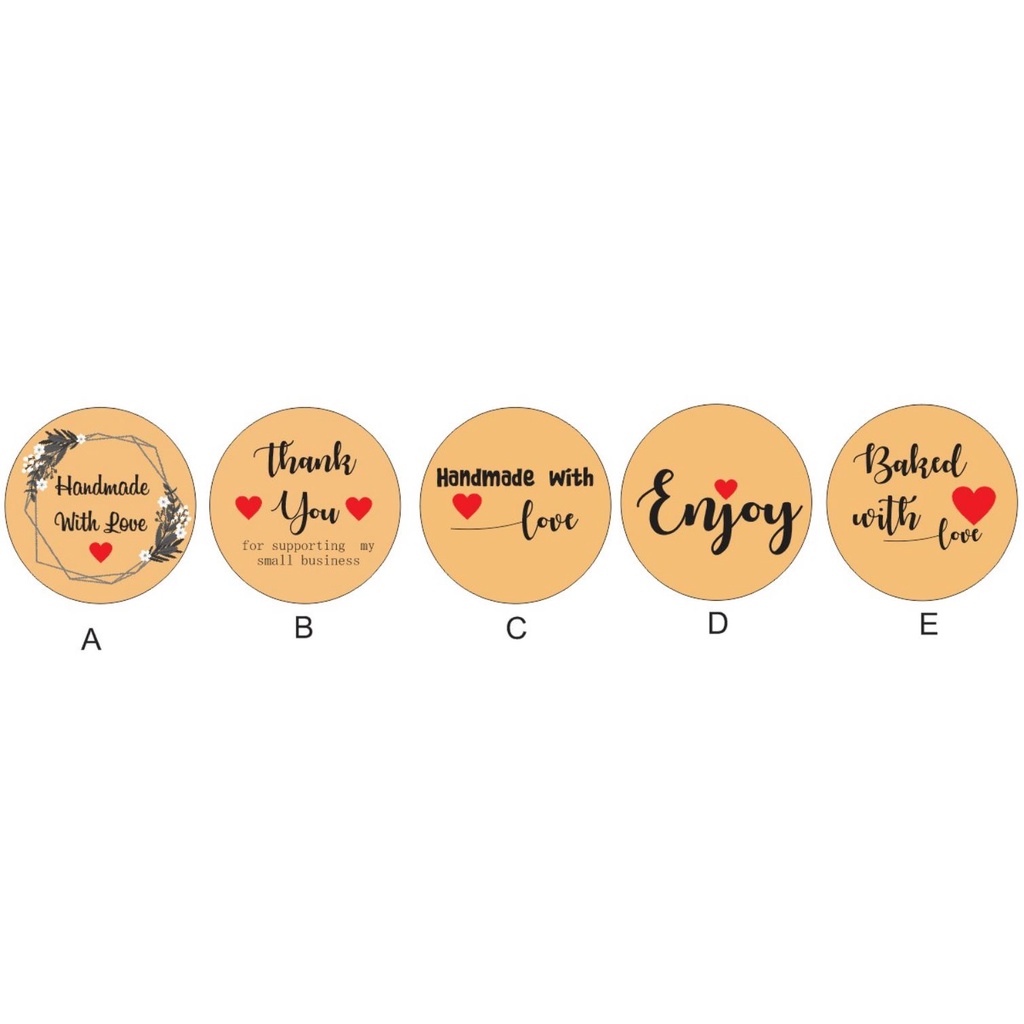 

sticker handmade with love thank you enjoy baked with love