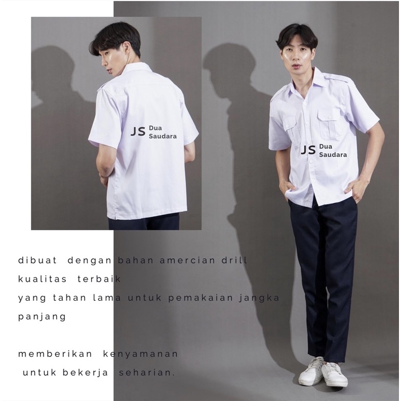 Kemeja PNS /ASN/  PUTIH PRIA LENGAN PANJANG/PENDEK / KEMEJA PEMDA / BAJU PEMDA PRIA / JK COWO