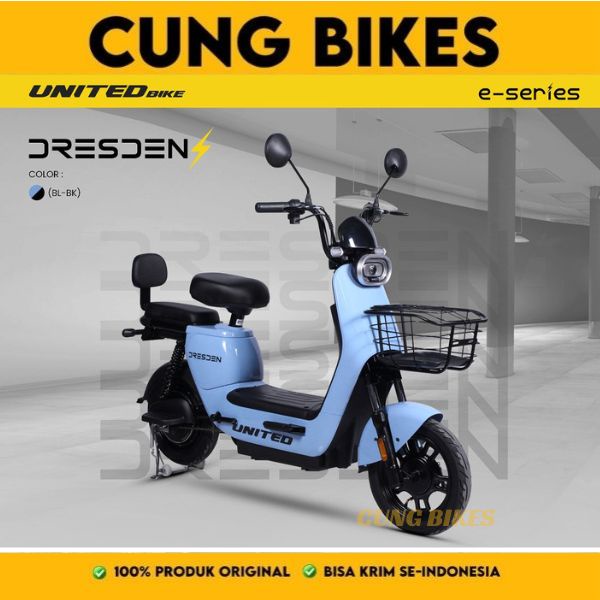 Sepeda Listrik Dresden by United Bike Electric Bike, keyless, Keranjang besi bergaransi