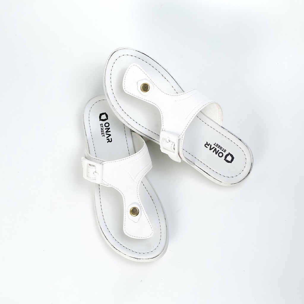 Sandal cewek kekinian terbaru sendal japit wanita slop jepit casual karet kulit dewasa murah