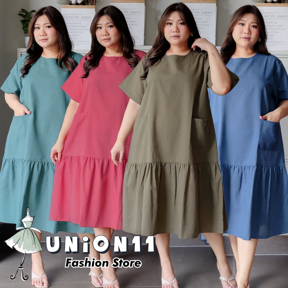 UNION11 - DRESS JUMBO WANITA LD 130 / BAJU JUMBO WANITA / MAXI BIGSIZE WANITA / DRESS JUMBO WANITA MUAT BB 100 KG SUBIN