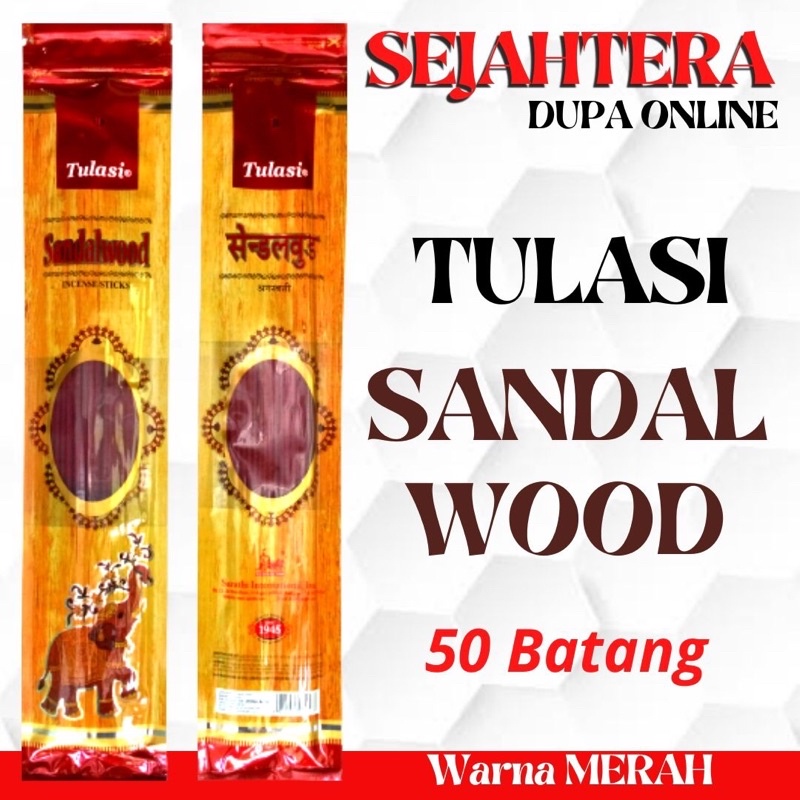 Dupa Hio India Tulasi “SANDALWOOD” isi 50 btg MERAH Pouch