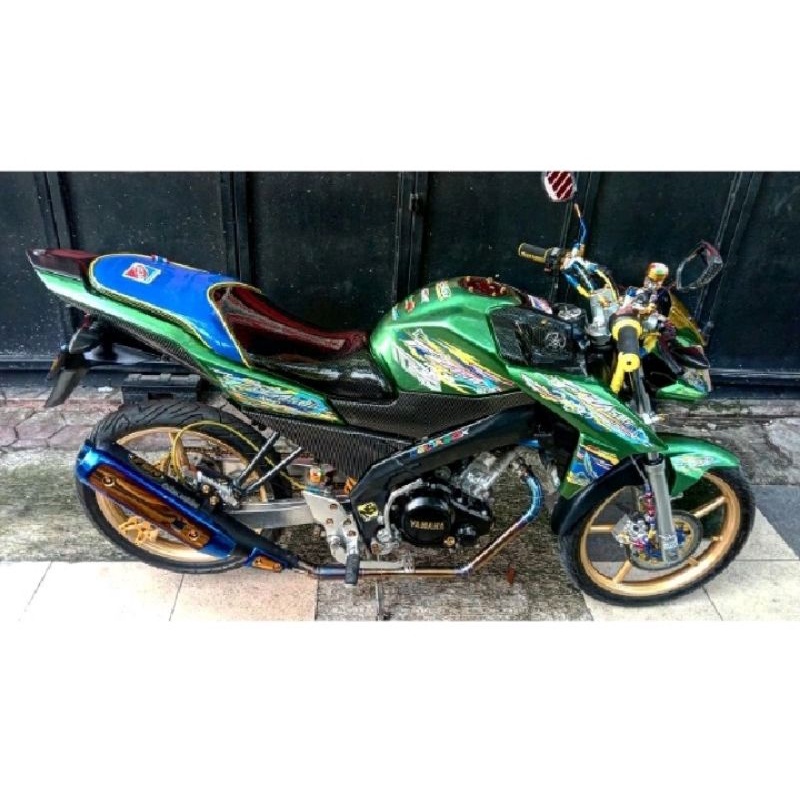 Knalpot tsukigi daeng s4 pnp yamaha vixion old vixion new slincer hitam leher bluemoon full stainlist