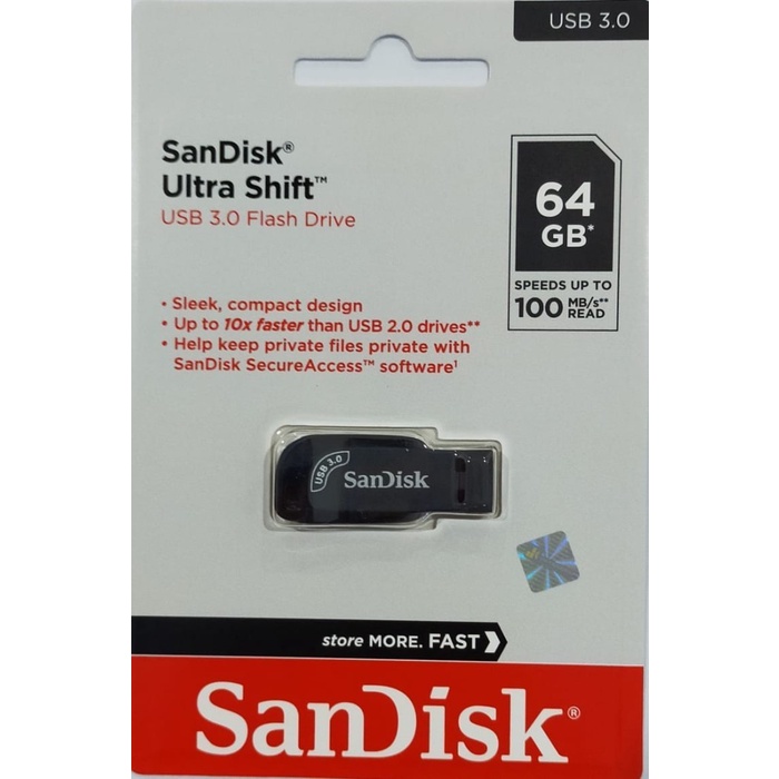 flashdisk 64GB SanDisk Ultra Shift USB 3.0 Flash Drive, CZ410 64GB
