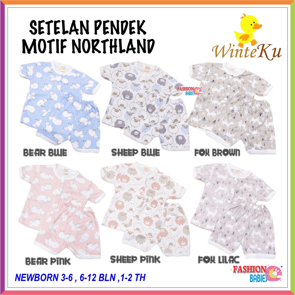 WINTEKU BABY SET NORTH LAND | SETELAN BAYI KANCING PENDEK MIRIP VELVET ❤ Fashionbabies ❤