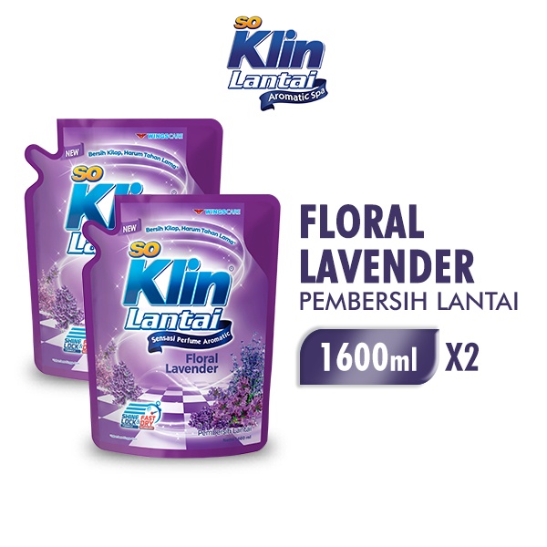 SO KLIN LANTAI PEMBERSIH LANTAI LAVENDER 2X1600ML