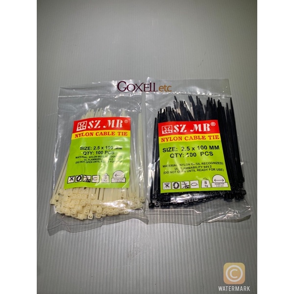 

NYLON CABLE TIES SZ MR SIZE 2.5 x 100 MM / 10 CM ISI 100 PCS