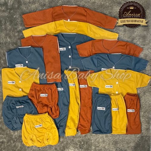 18 Pcs Baju Celana Bayi Baru Lahir Seri Multi Warna Bahan Premium