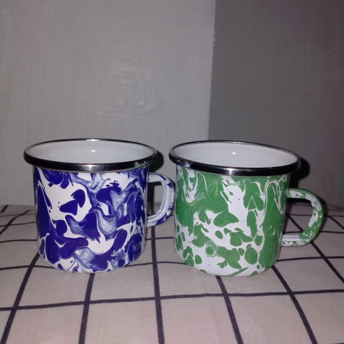 cusss order] Gelas Mug Enamel Blirik 6cm - Kedaung Ori