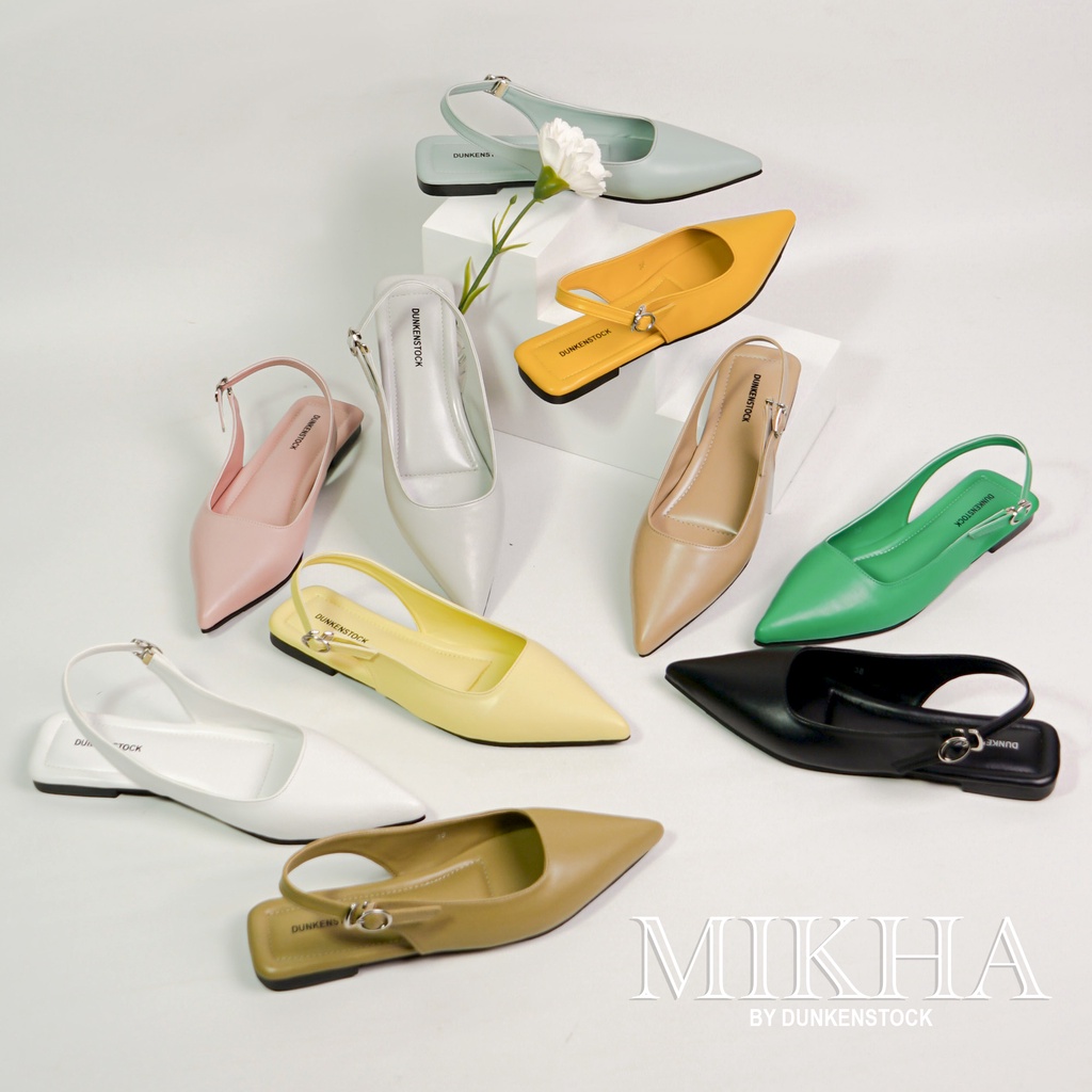 Adarastore - Dunkenstock MIKHA Flat Shoes Wanita Casual Sepatu Kerja Lancip Ballerina