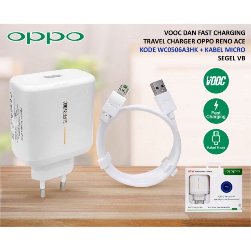 TC TRAVEL CHARGER ADAPTER ORIGINAL SUPER VOOC OPPO RENO TYPE C DAN MICRO USB 65 WATT FAST CHARGING ADAPTOR