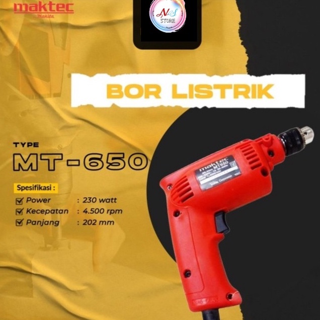 MAKTEC Bor Listrik MT650 High Speeed Drill MT 650 MAKTEC
