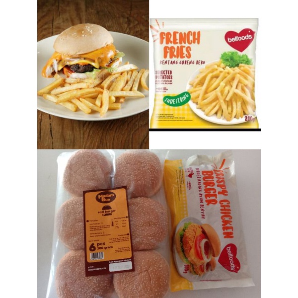 

Paket burger crispi + kentang belfoods