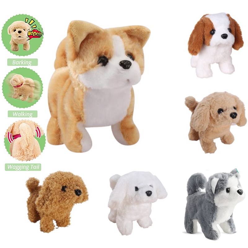 Mainan Plush Anjing Anjing Anjing Boneka Interaktif Menggemaskan Untuk Hiburan Anak