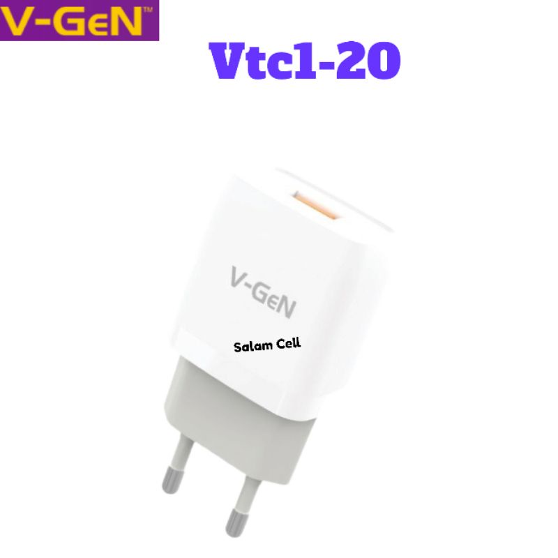 Charger V-GeN Vtc1-20 Cocok Untuk Semua Type Hp Original Vgen Garansi Resmi