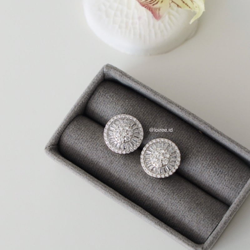 SOHO | Luxe Collection - Zirconia Round Halo Stud Bridal Earrings - Anting Tusuk Wanita