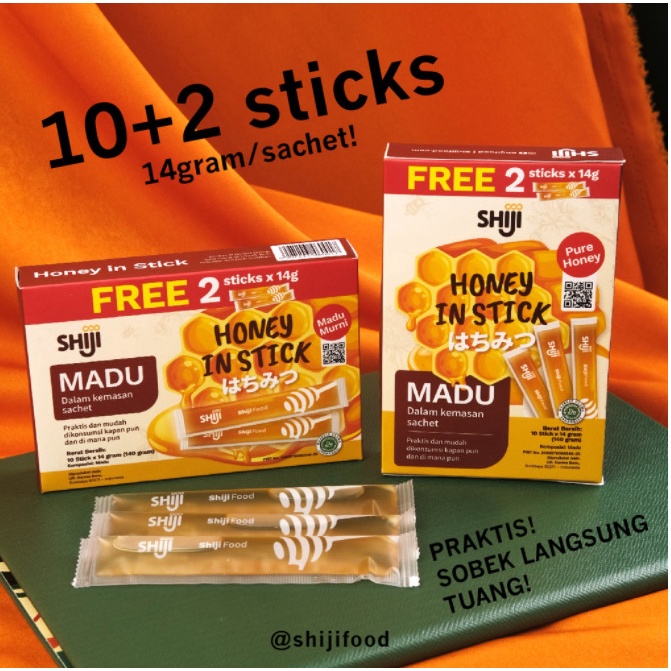 SHIJI Madu Asli Murni Halal Kemasan BOX isi 12 SACHETS Praktis ~ Vitamin Sehat