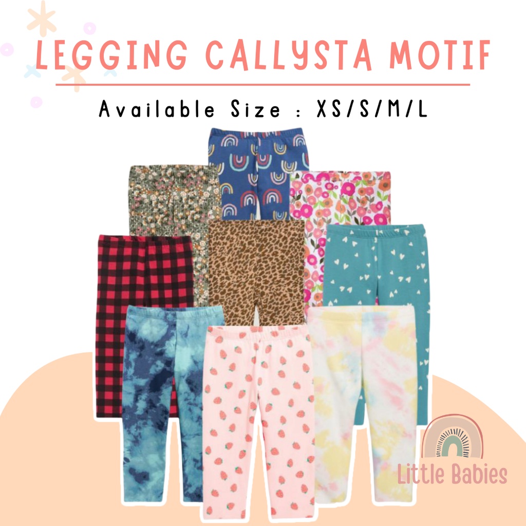 Legging Callysta Full Motif Size XS-L (0-5tahun) Legging Callysta Murah