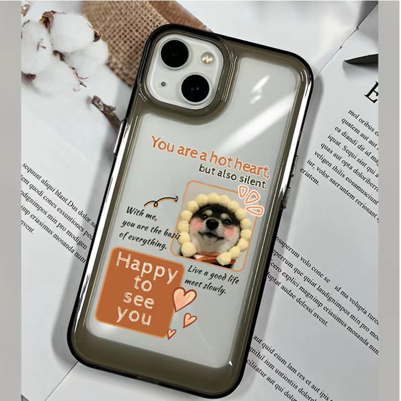 Couple Cute Dog Shockproof Soft Phone Case Compatible for IPhone Casing 14 11 13 12 Pro XS Max X XR 7 8 6 6S Plus Transparent TPU Cover