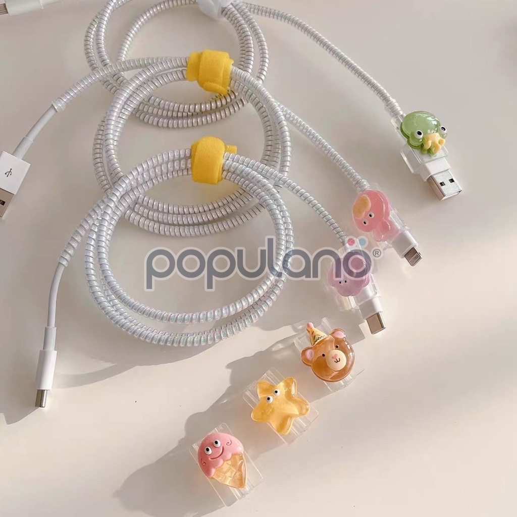 Pelindung Ujung Kabel Charger iPhone Android Cable Saver Hp Lucu 3D