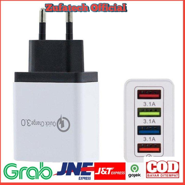 Comfast Charger USB Fast Charging QC3.0 4 Port 3.5A - QC-03 - White