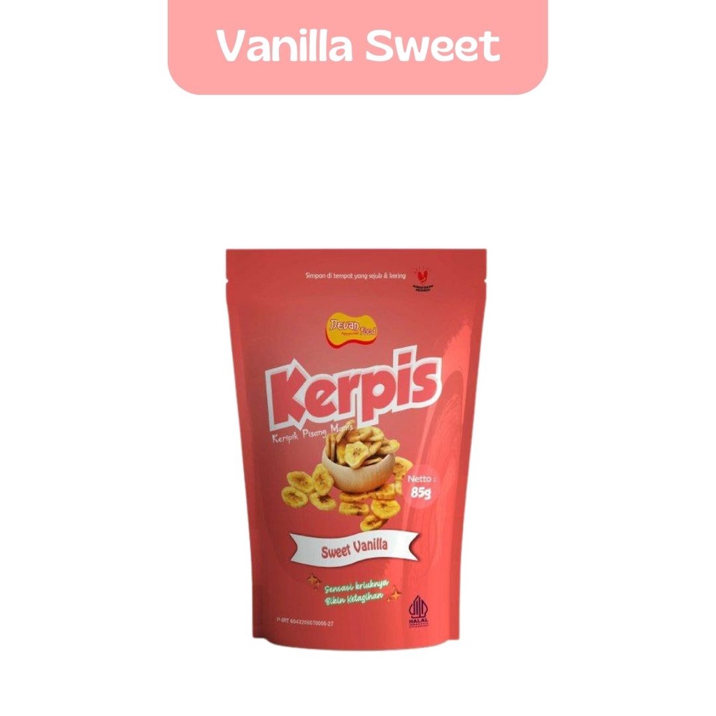 

Devan Food - KERPIS keripik pisang manis Varian Rasa Sweet Vanilla