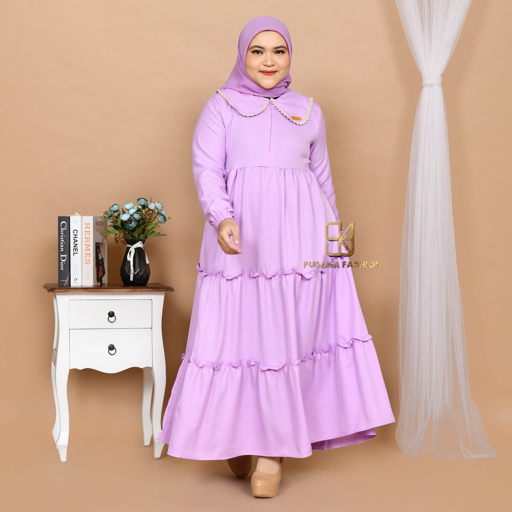BELA MAXY Gamis perempuan dewasa jumbo pakaian muslim wanita bigsize muat sampai 80kg+ ada size fashion muslimah terbaru long dress kekinian modern murahberkualitas warna putih hitam merah bata hijau army lilac kuning lemon mustard broken white dusty moca