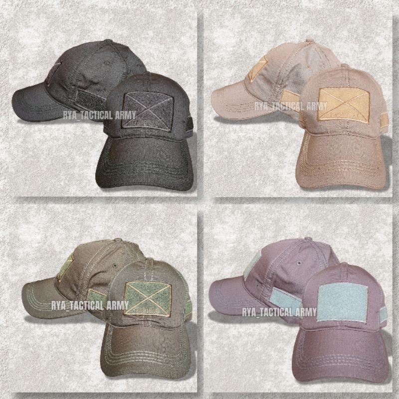 topi tactical polos army | hitam | cream tan | hijau army | abu - abu | merah | topi baseball caps v