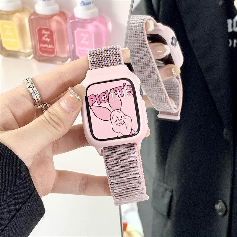 APPLE WATCH Strap  2 in 1 Nylon Strap with Soft Case for  iWatch Series 1 2 3 4 5 SE 6 7  Size 45 44 42mm 41 40 38mm Replacement Strap for T500 T55 Smartwatch
