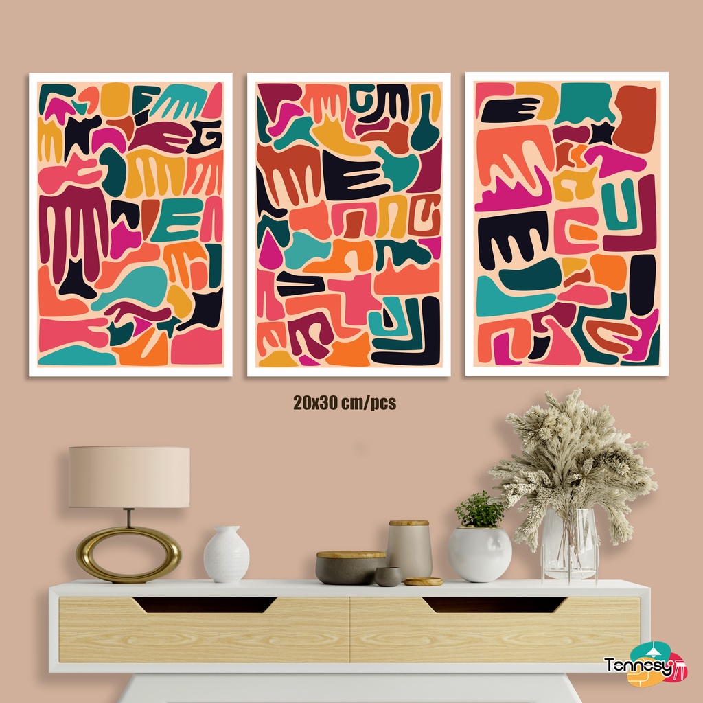 TENNESY HIASAN DINDING ABSTRAK KONTEMPORER 20x30CM WALL DECOR PAJANGAN KAYU POSTER DEKORASI DINDING DAPUR KAMAR TIDUR RUMAH