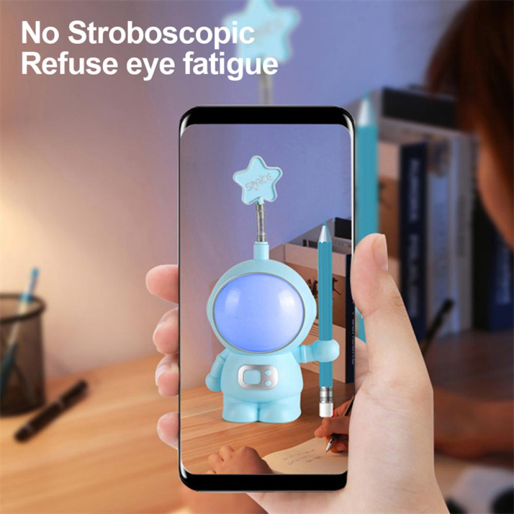 Timekey Astronot USB Rechargeable Lampu Meja LED Lampu Malam Mahasiswa Anak Kamar Tidur Membaca Meja Lampu E7K7