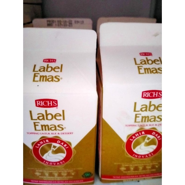 

Whipping cream cair Gold Label dari Richs