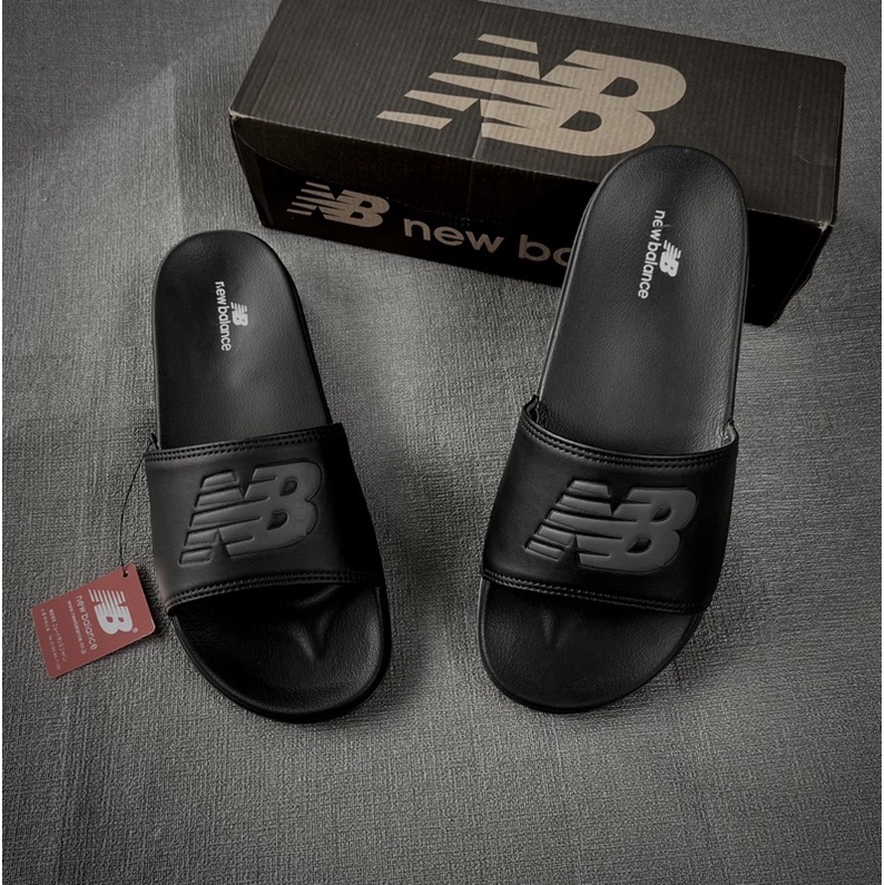 Sandal Slide Slip Slippers Pria Kualitas Premium  Official - Sandal Slide Black SWH PL 01