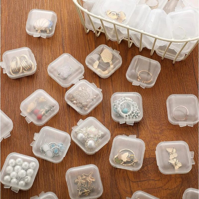 Ms88 KOTAK MINI KECIL TEMPAT PERHIASAN ANTING MEMORY CARD EARPLUG KOTAK PLASTIK SERBAGUNA MINI BOX
