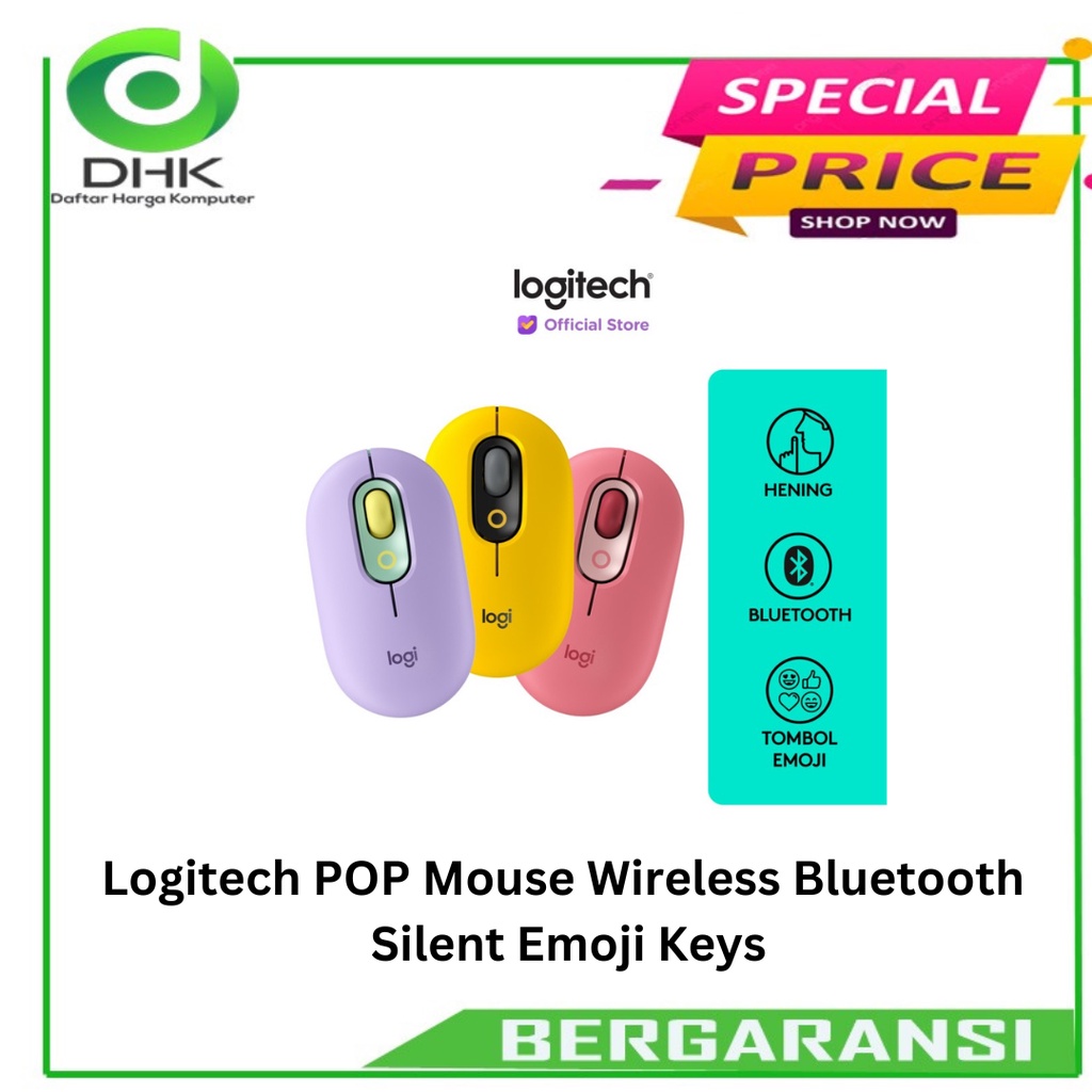 Logitech POP Mouse Wireless Bluetooth Silent Emoji Keys