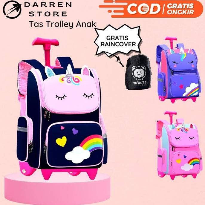 Tas Koper Anak Perempuan Tas Trolley Anak Sd - 160492 Unicorn