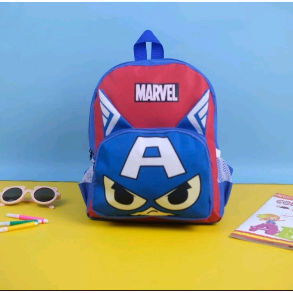 Tas Ransel anak sekolah Terbaru - Tas Ransel anak sekolah Paud Dan TK - Tad Ransel anak sekolah Karakter - Tas ransel anak sekolah Multifungsi - Tas Ransel anak sekolah Marvel