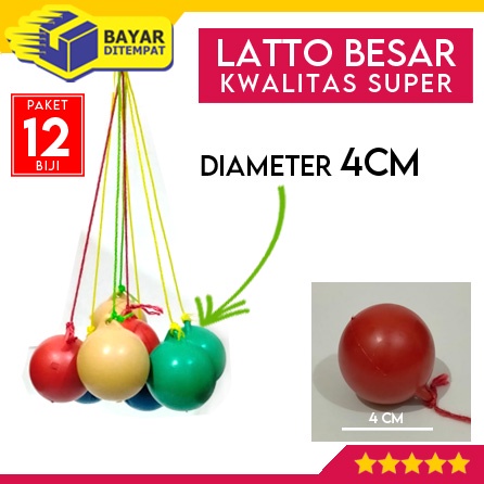 [Paket 12] Mainan Latto Lato BESAR JUMBO 4CM Etek Nok Tek Tek Tok Tik Viral Jadul Kwalitas Super