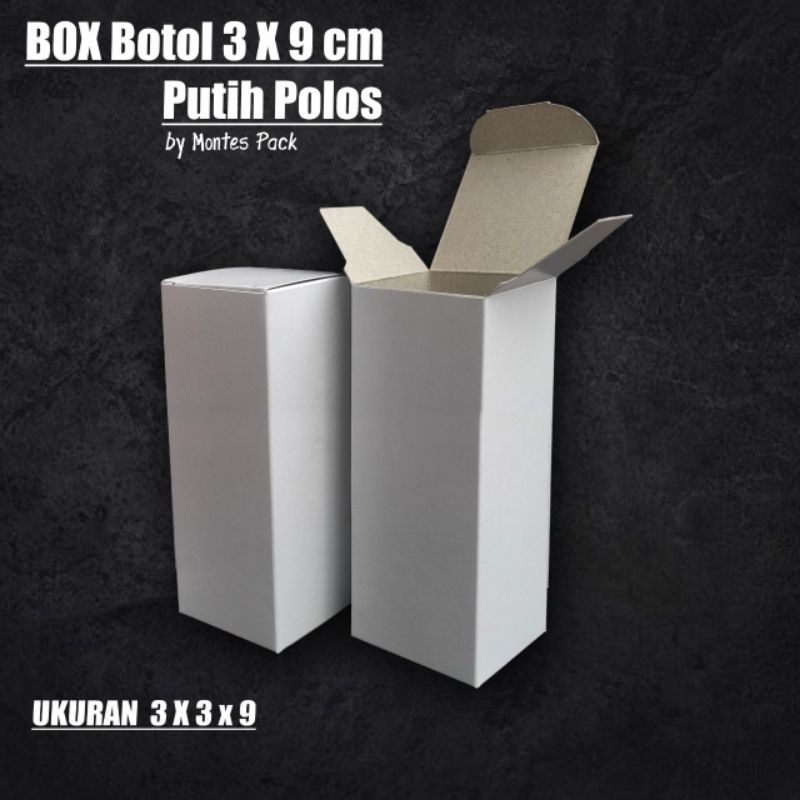 

Box botol pipet POLOS / Kemasan botol 3x3x9 / packaging botol pipet