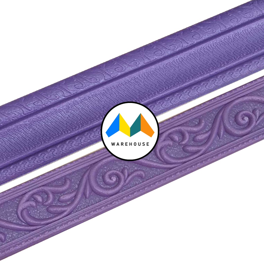 MW Wallpaper List Ungu Tua 3D Foam Wallborder